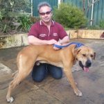 Eric and a friendly dog